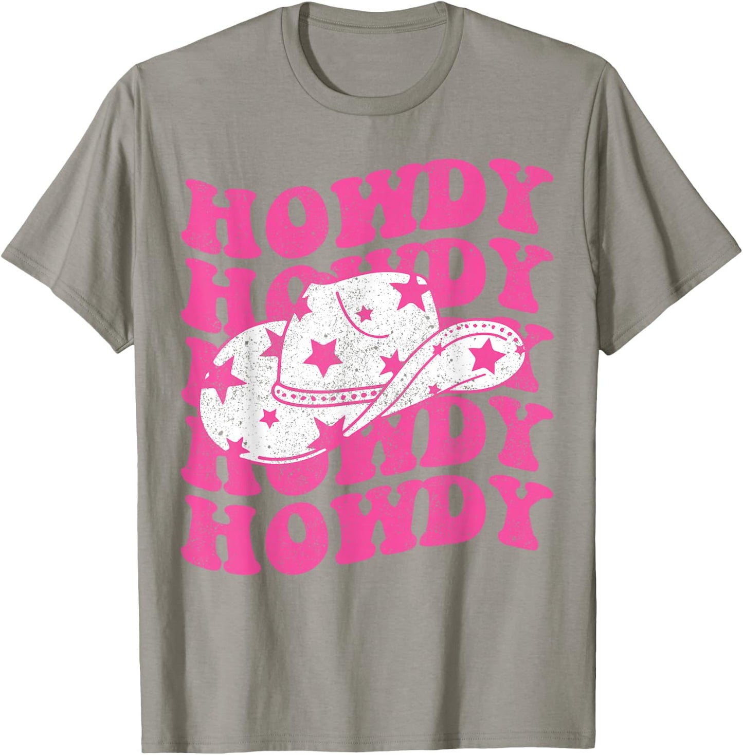 Howdy Southern Western Girl Country Rodeo Pink Cowgirl Retro T-Shirt - T-Shirt | Sand