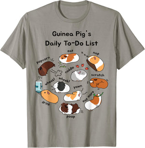 Guinea Pig Daily To-Do List Funny Cute Guinea Pig Lover T-Shirt - T-Shirt | Sand