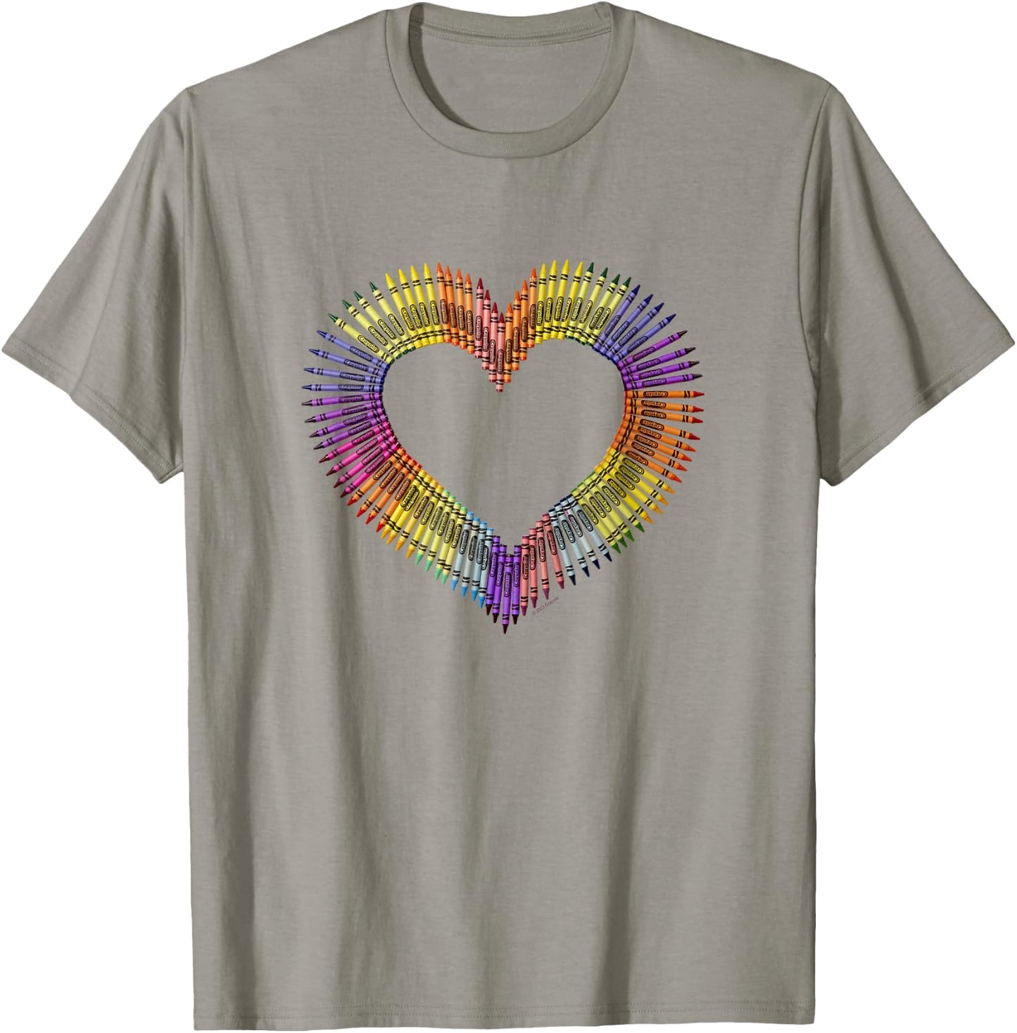Crayola Valentine's Day Heart Shaped Crayon Arrangement T-Shirt - T-Shirt | Sand