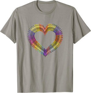 Crayola Valentine's Day Heart Shaped Crayon Arrangement T-Shirt - T-Shirt | Sand
