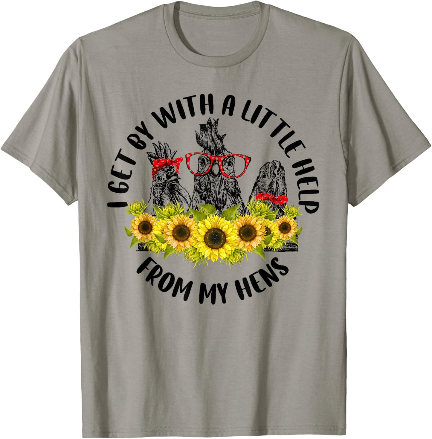 I Get By With A Little Help From My Hens Farmer Vintage T-Shirt - T-Shirt | Sand
