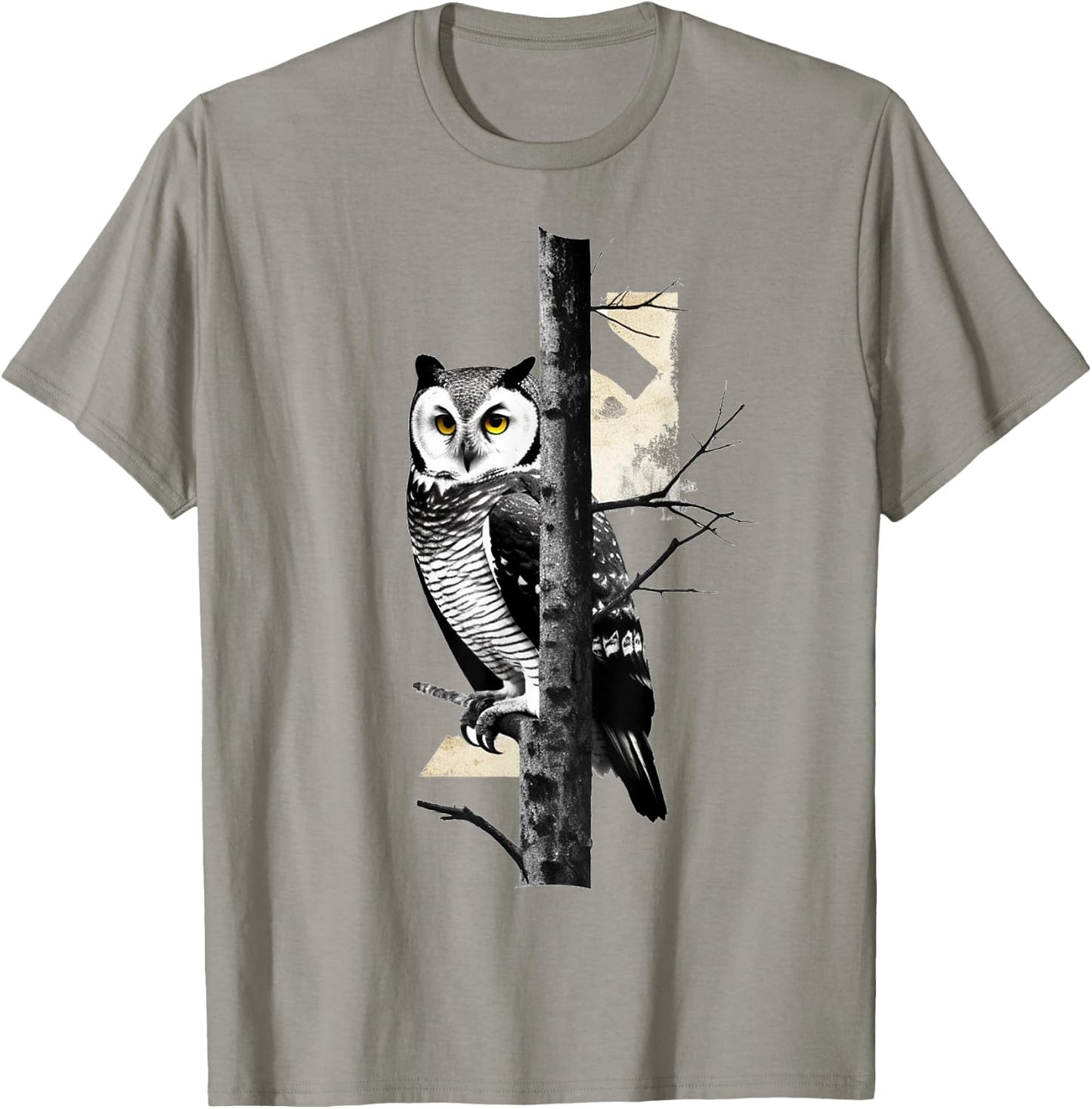 Owl Artwork - Night Bird Animal Owl T-Shirt - T-Shirt | Sand
