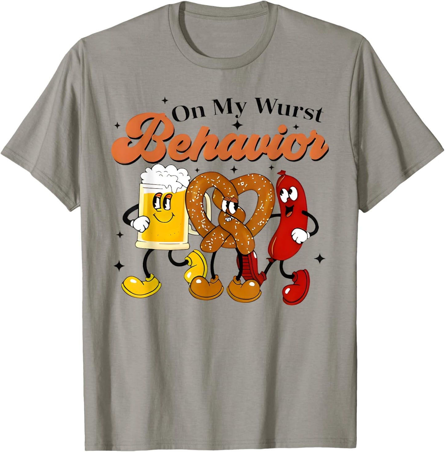 On My Wurst Behavior Funny Bavarian Oktoberfest T-Shirt - T-Shirt | Sand