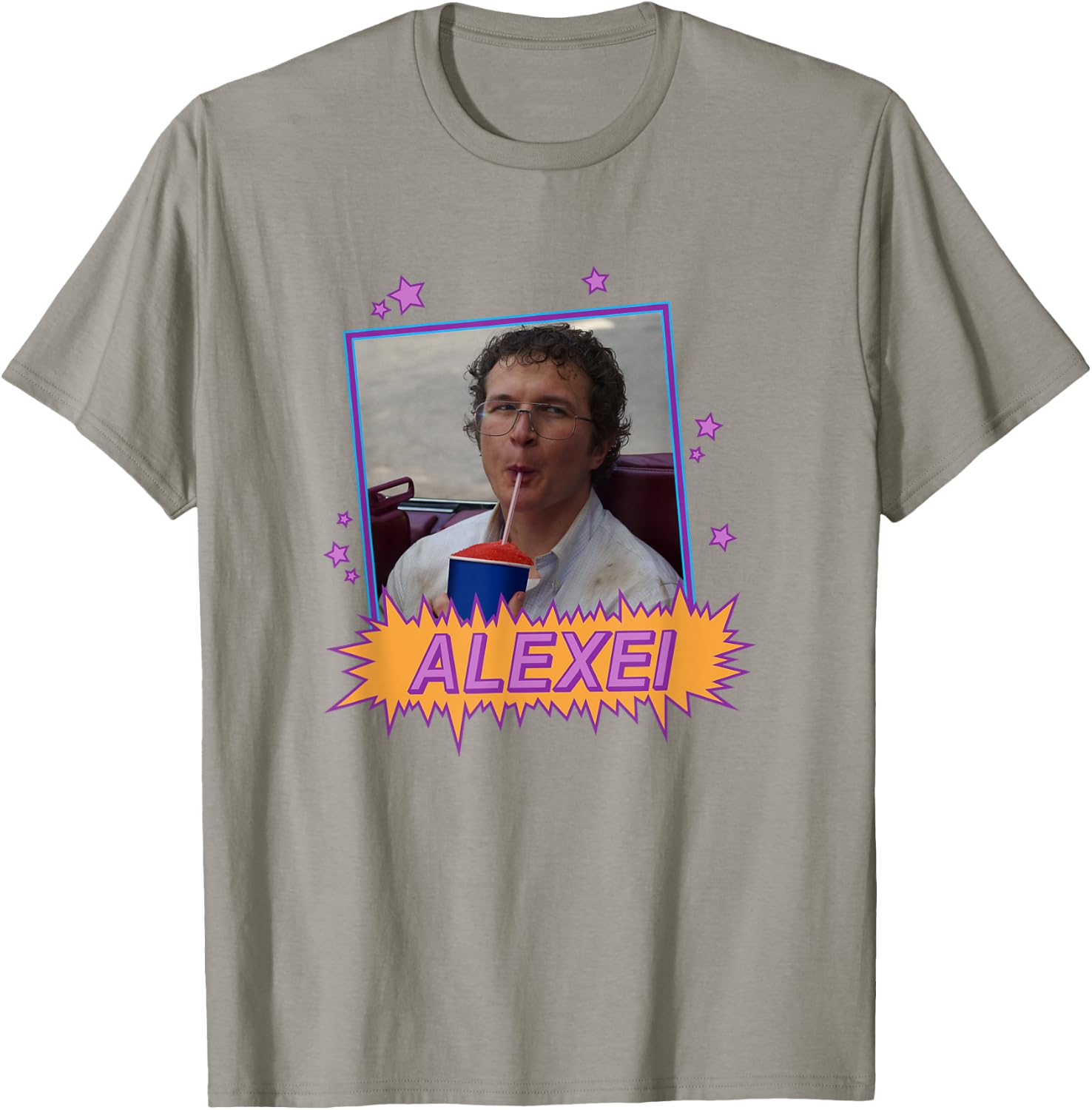 Stranger Things Alexei Slurping On A Slushie Funny Shot T-Shirt - T-Shirt | Sand