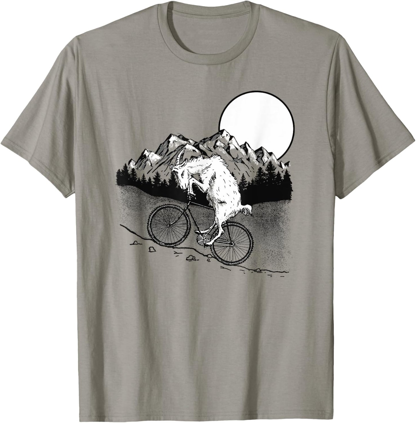 Mountain Goat Funny Mountain Biking Goat Biker Vintage 80s T-Shirt - T-Shirt | Sand