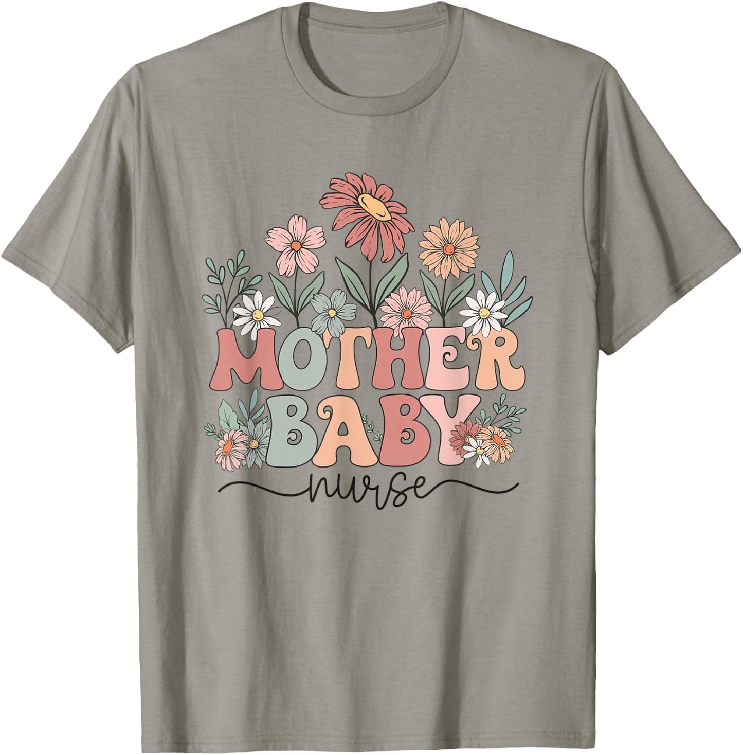 Wildflower Mother Baby Nurse Mother Baby Crew T-Shirt - T-Shirt | Sand