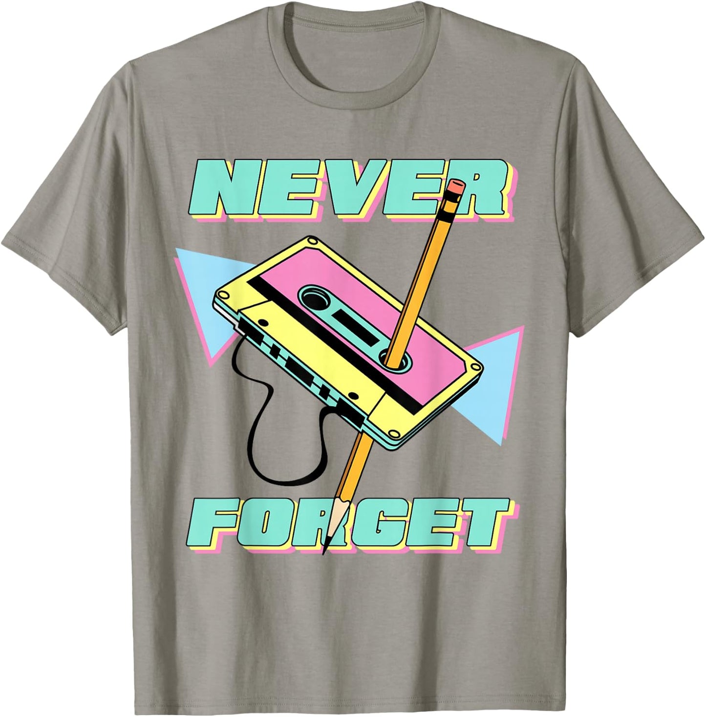 90s Party Costume 80s Never Forget Retro Cassette T-Shirt - T-Shirt | Sand