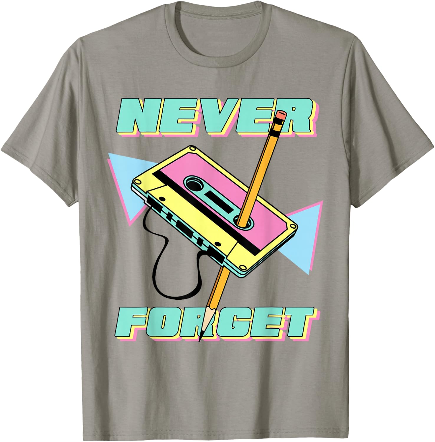 90s Party Costume 80s Never Forget Retro Cassette T-Shirt - T-Shirt | Sand