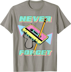 90s Party Costume 80s Never Forget Retro Cassette T-Shirt - T-Shirt | Sand