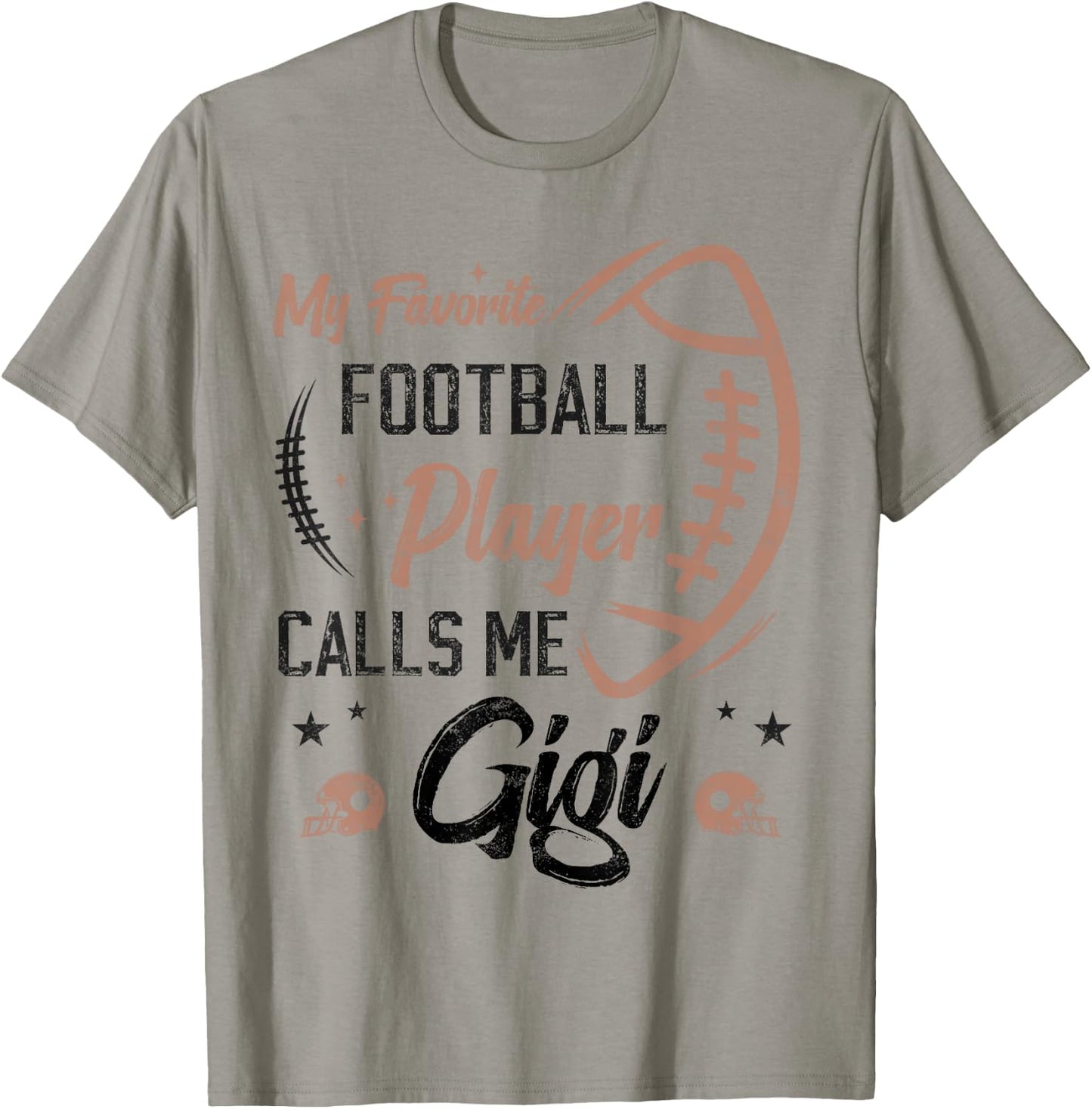 my favorite Football player calls me gigi funny grandma T-Shirt - T-Shirt | Sand