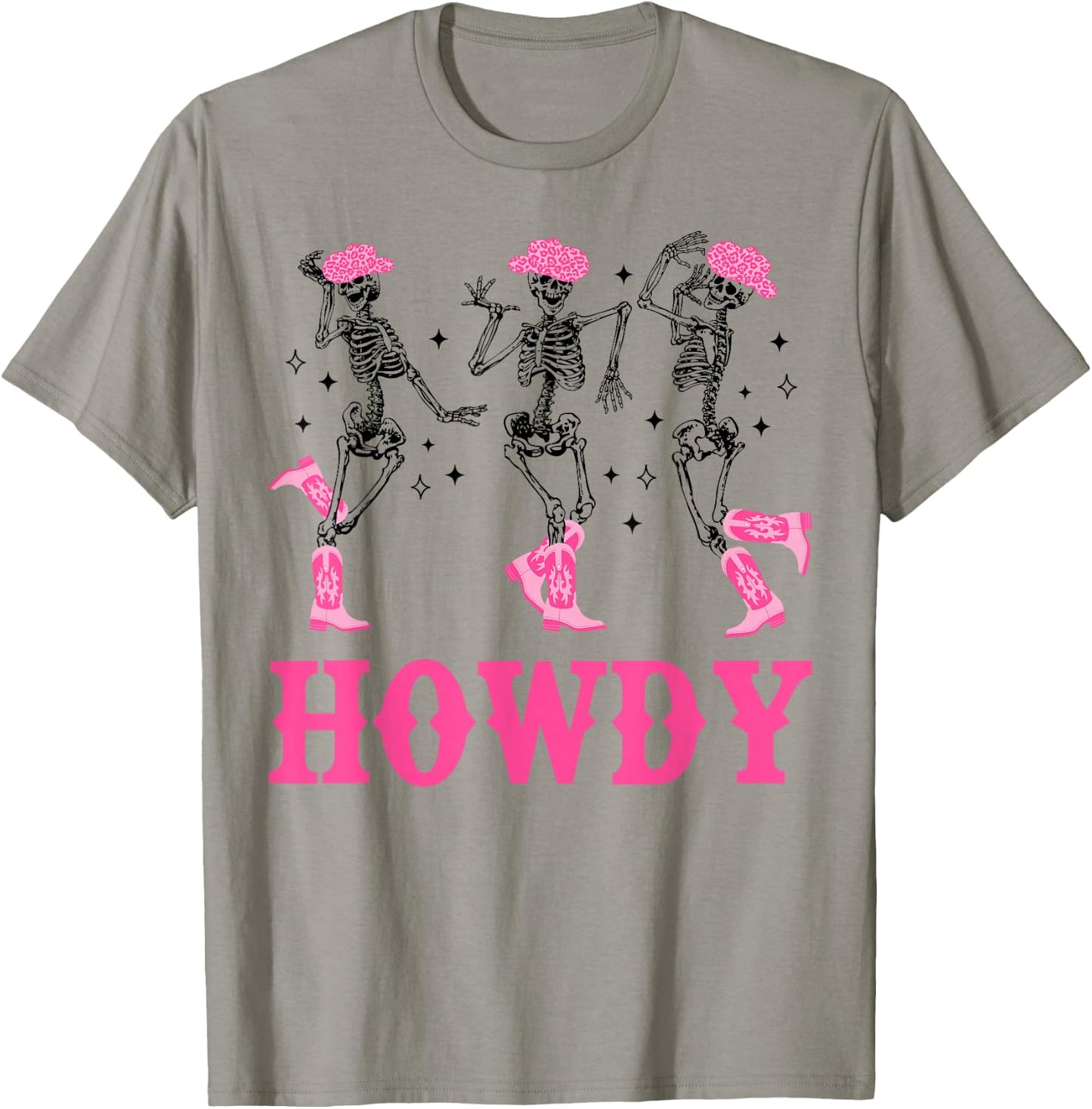 Howdy Skeleton Dancing Western Cowgirl Halloween Party T-Shirt - T-Shirt | Sand