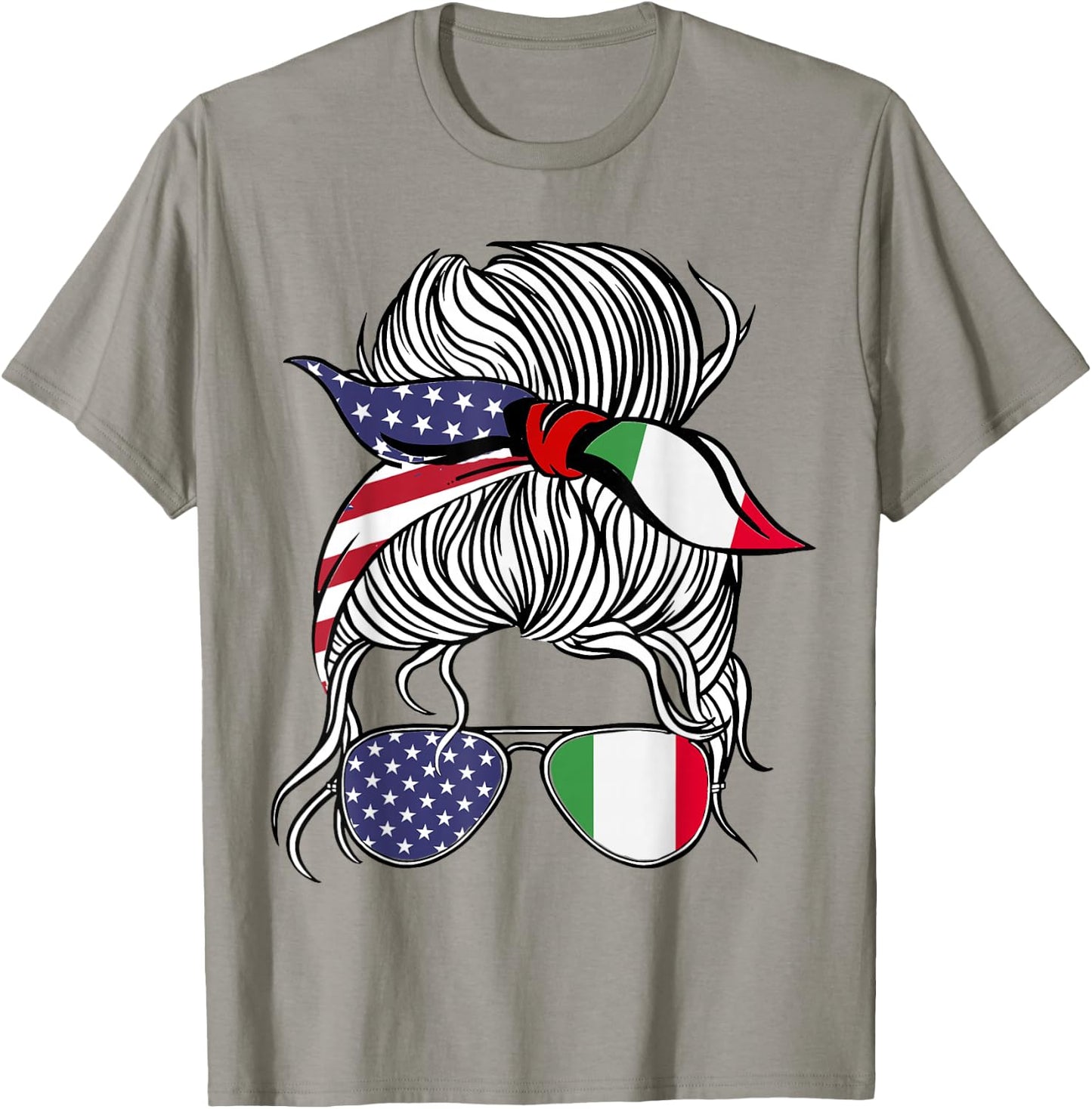 American Italian Patriot Flag Women Girl Italy Grown T-Shirt - T-Shirt | Sand