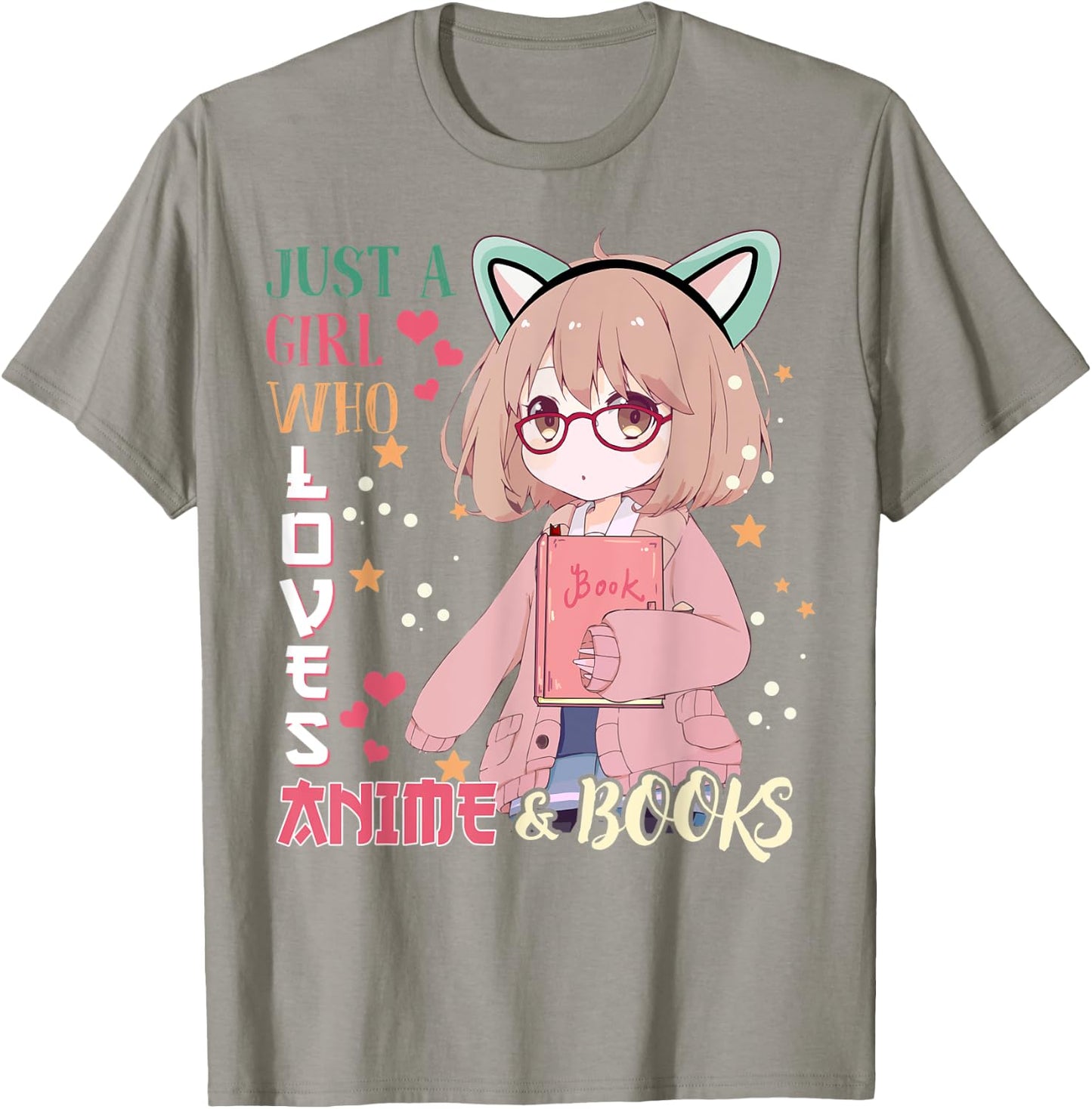 Anime-Shirt Just A Girl Who Love Anime & Books Kids Teenage T-Shirt - T-Shirt | Sand