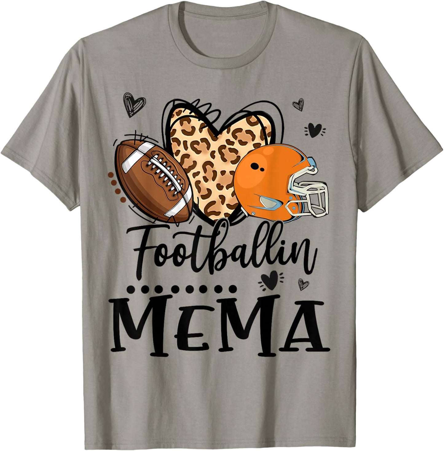 Football Mema Football Player Leopard Pattern Football T-Shirt - T-Shirt | Sand
