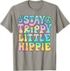 Stay Trippy Little Hippie Peace Sign Tie Dye Retro Groovy T-Shirt - T-Shirt | Sand