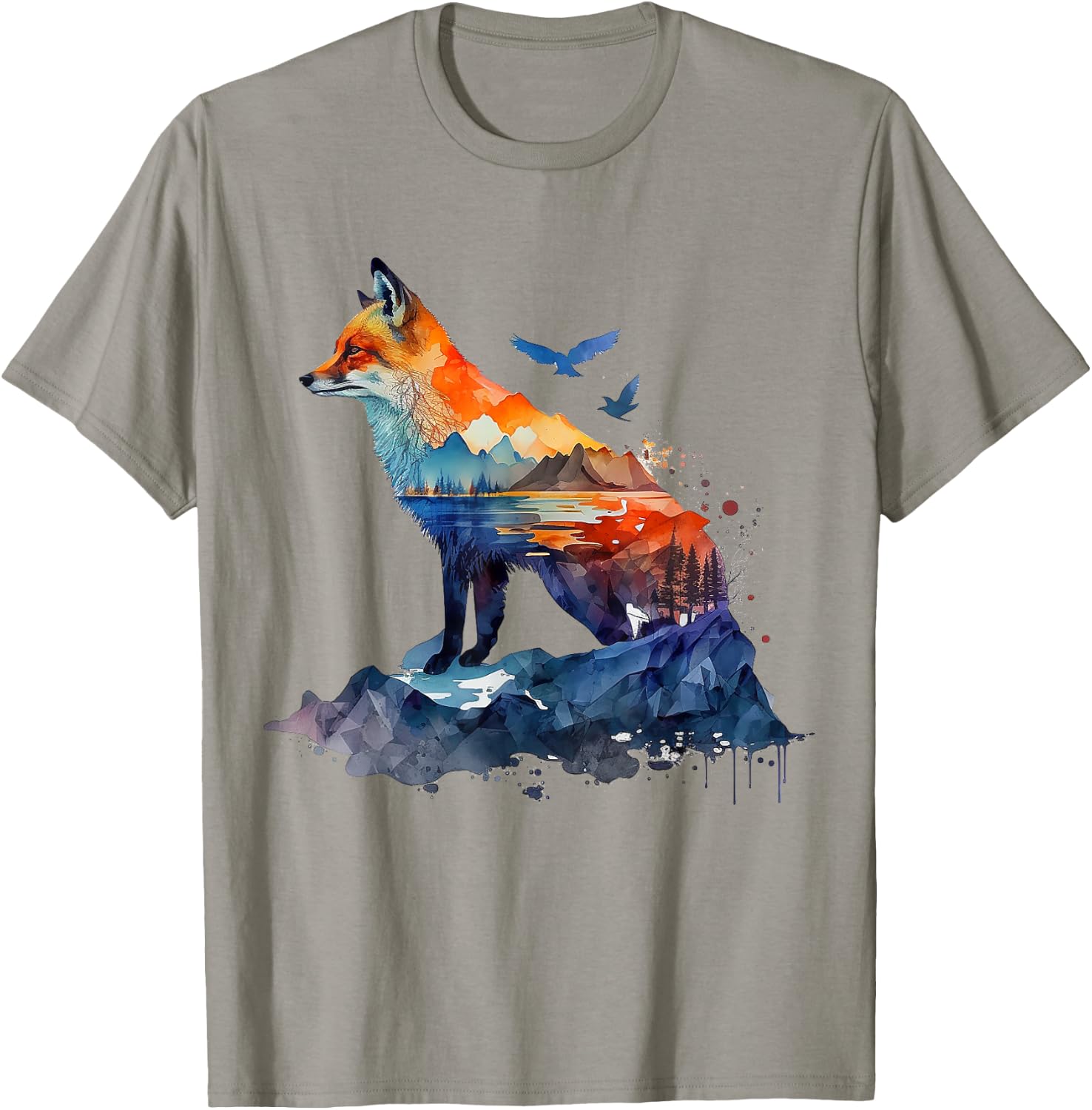 Fox Mountains Animal Lovers Animal Fox T-Shirt - T-Shirt | Sand
