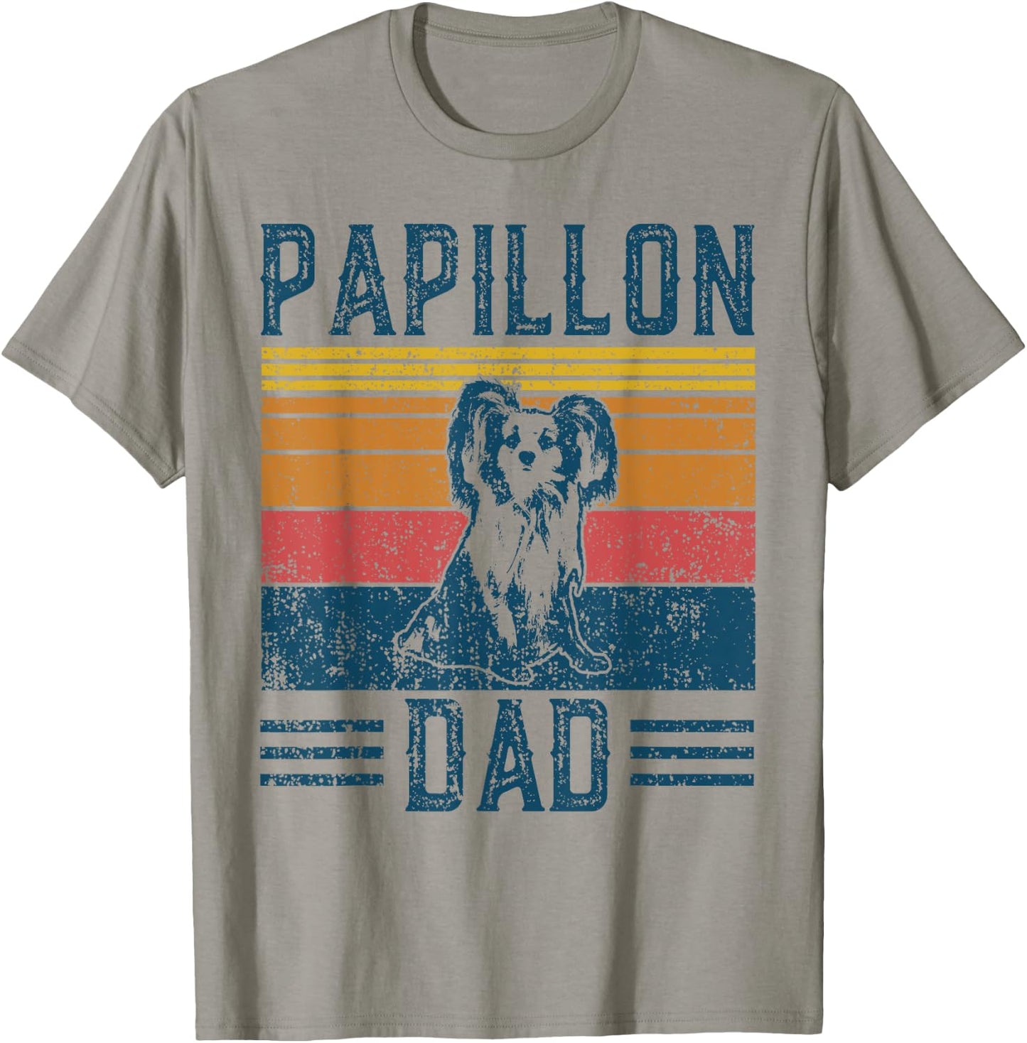 Dog Papillon Dad - Vintage Papillon Dad T-Shirt - T-Shirt | Sand