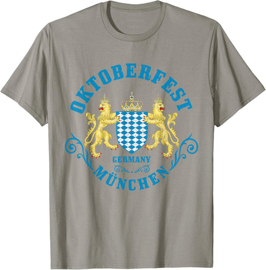 Oktoberfest Bavarian Flag Munich Prost Beer Germany German T-Shirt - T-Shirt | Sand