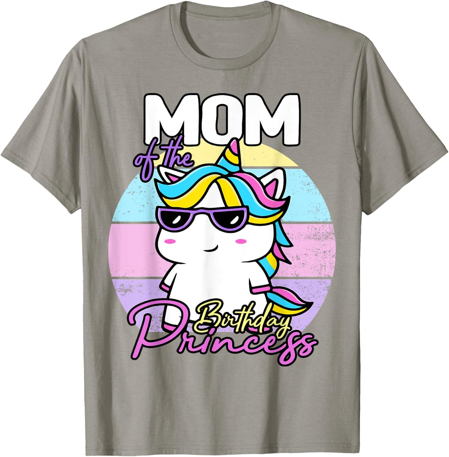 Unicorn Mom Of The Birthday Princess Unicorn T-Shirt - T-Shirt | Sand
