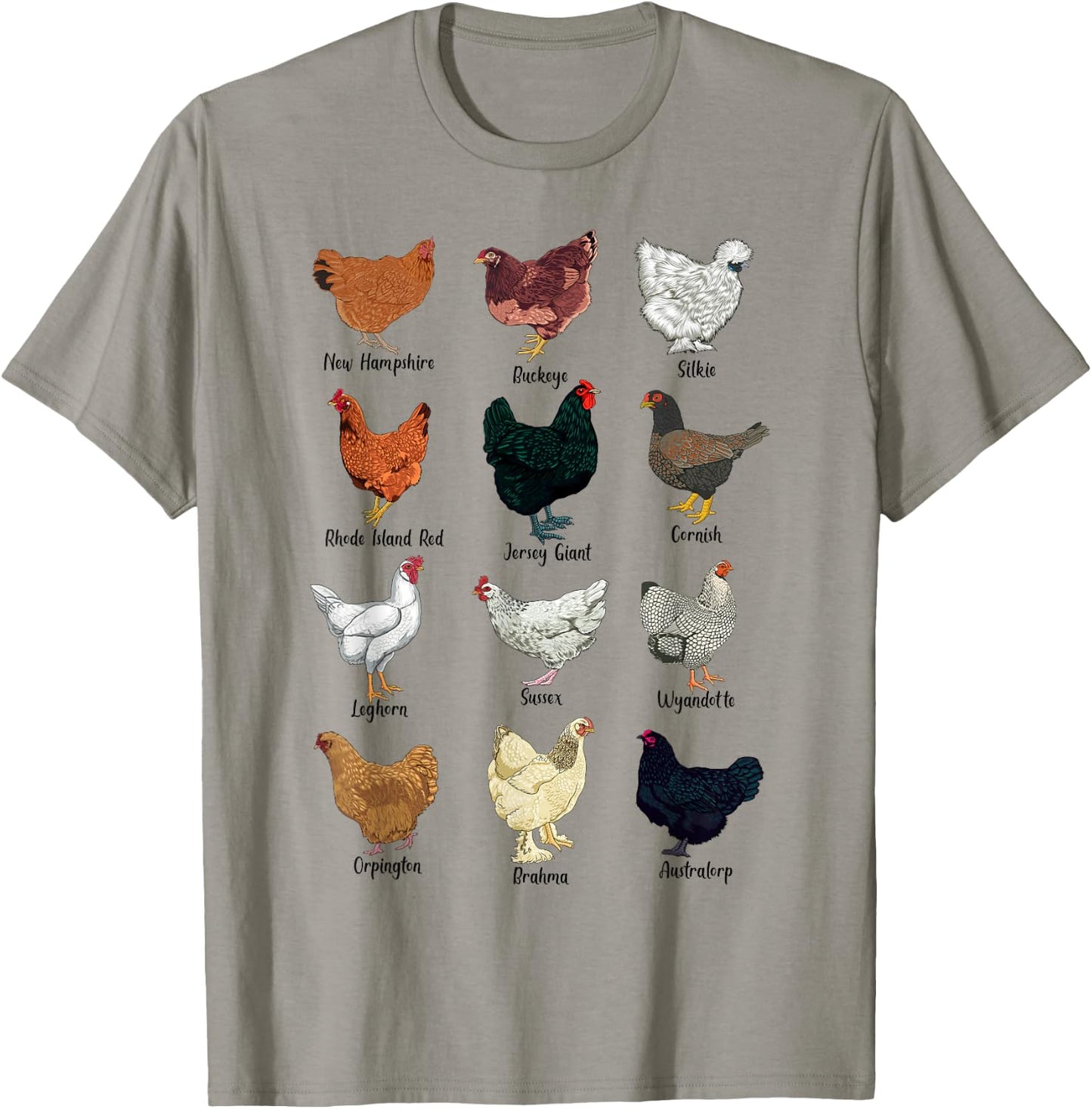 Various Chickens - Chicken Breeds T-Shirt - T-Shirt | Sand