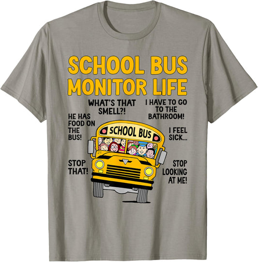 Funny School Bus Monitor Life Bus Monitor T-Shirt - T-Shirt | Sand