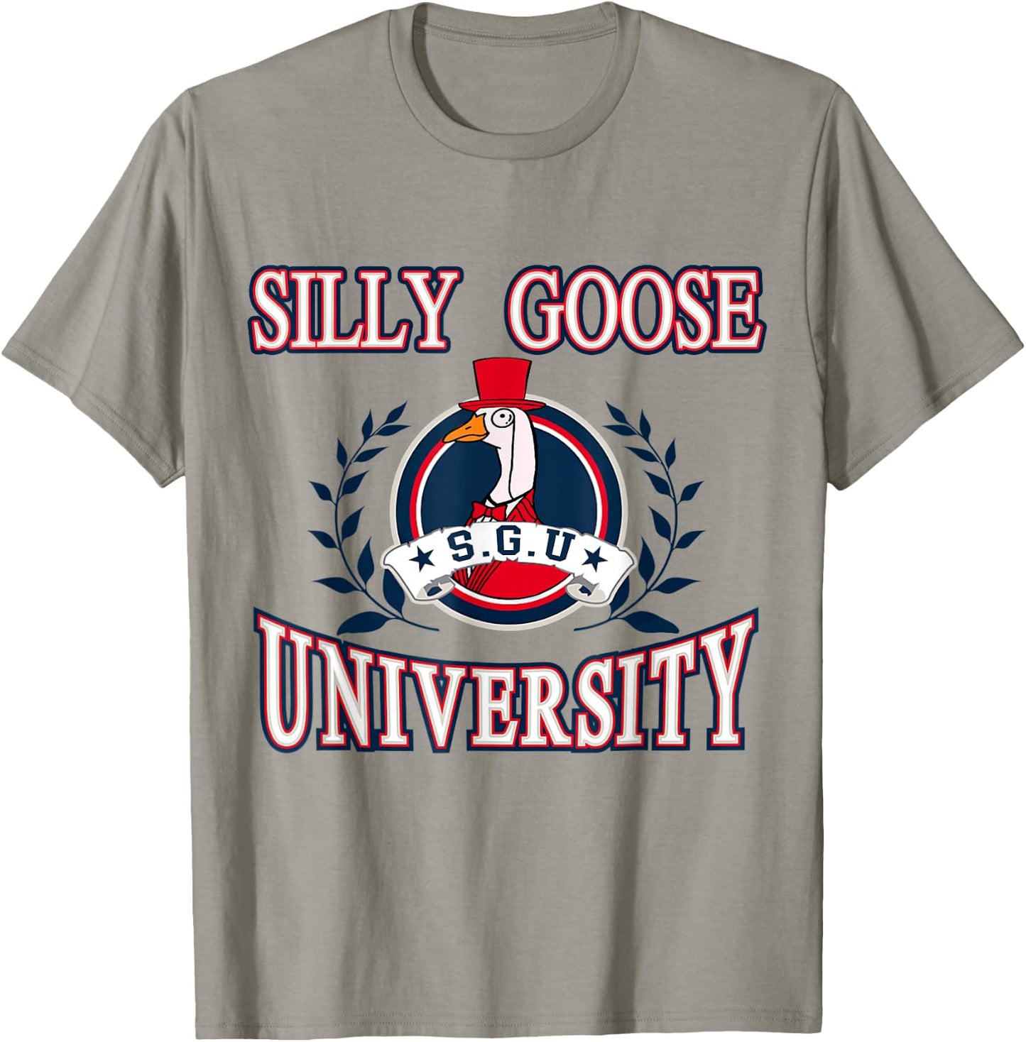 Silly Goose University Funny Meme T-Shirt - T-Shirt | Sand