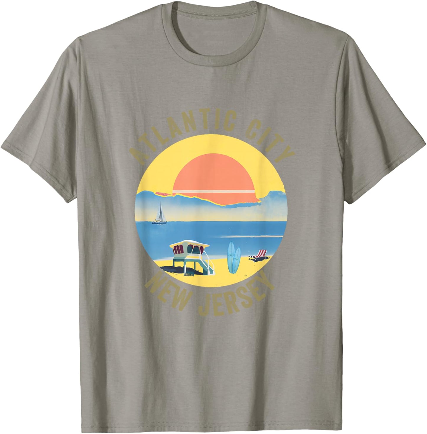 Atlantic City Souvenir Apparel - Retro Vintage Atlantic City T-Shirt - T-Shirt | Sand