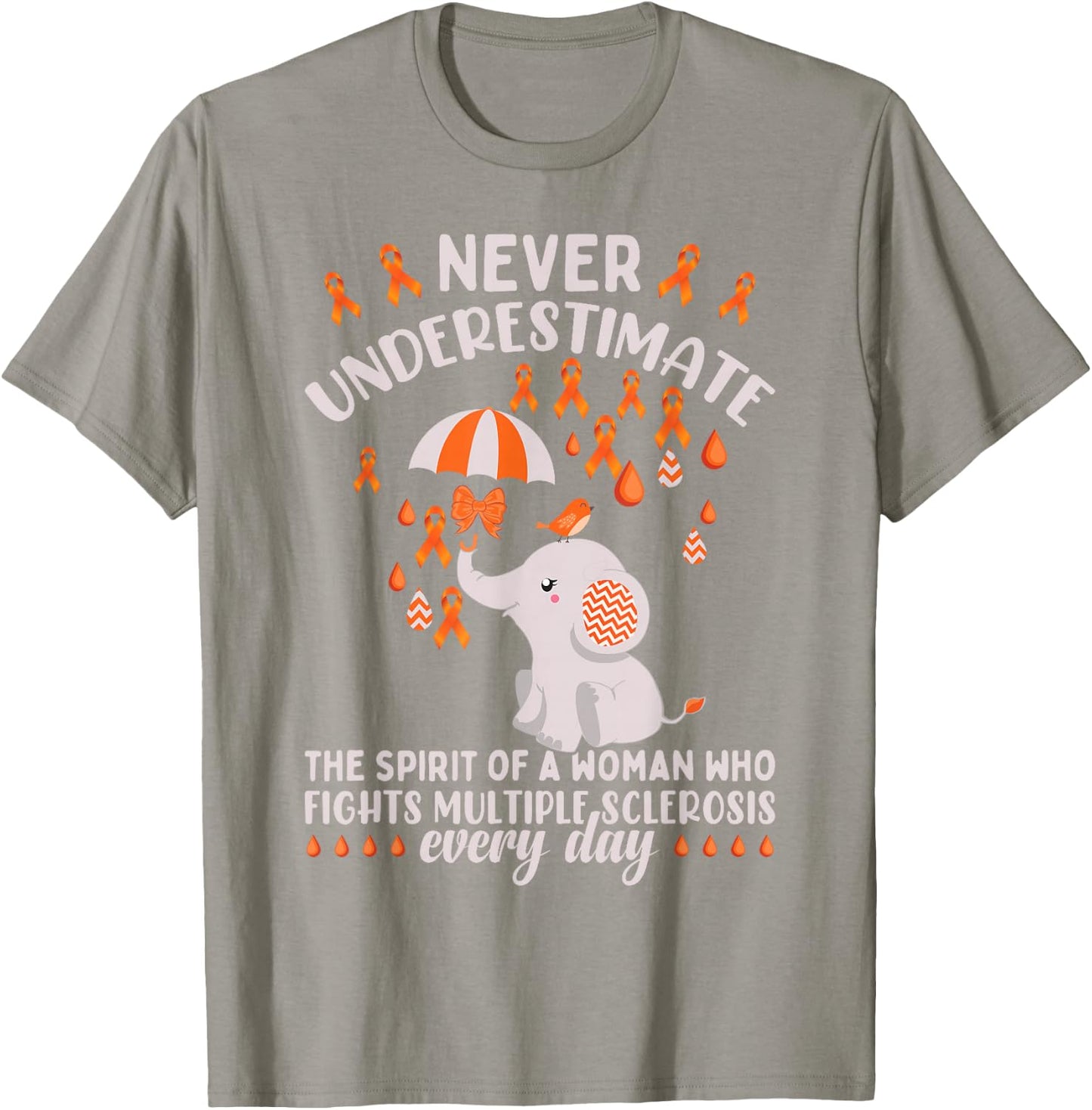 Multiple Sclerosis Awareness Month Cute MS Elephant T-Shirt - T-Shirt | Sand