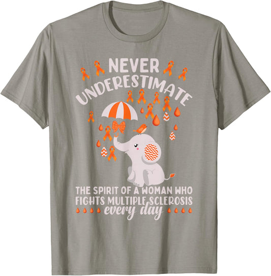 Multiple Sclerosis Awareness Month Cute MS Elephant T-Shirt - T-Shirt | Sand
