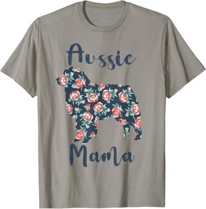 Australian Shepherd Dog Mom Aussie Mama Mothers Day Gift Men Women Kids T-Shirt - T-Shirt | Sand