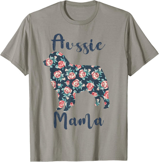 Australian Shepherd Dog Mom Aussie Mama Mothers Day Gift Men Women Kids T-Shirt - T-Shirt | Sand