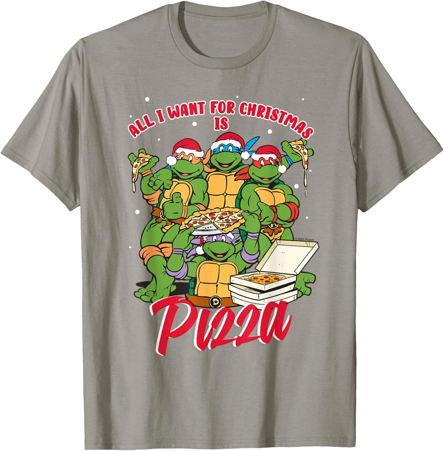 Teenage Mutant Ninja Turtles Christmas Pizza T-Shirt - T-Shirt | Sand