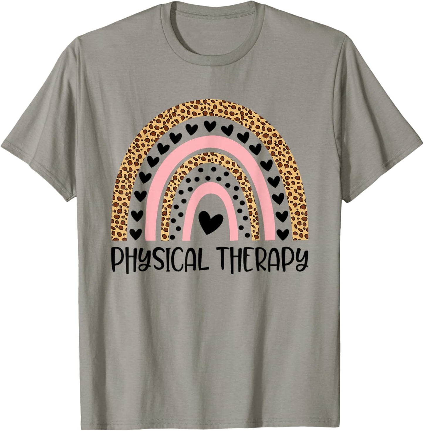 Physical Therapy Rainbow Leopard Therapist PT Month Women T-Shirt - T-Shirt | Sand