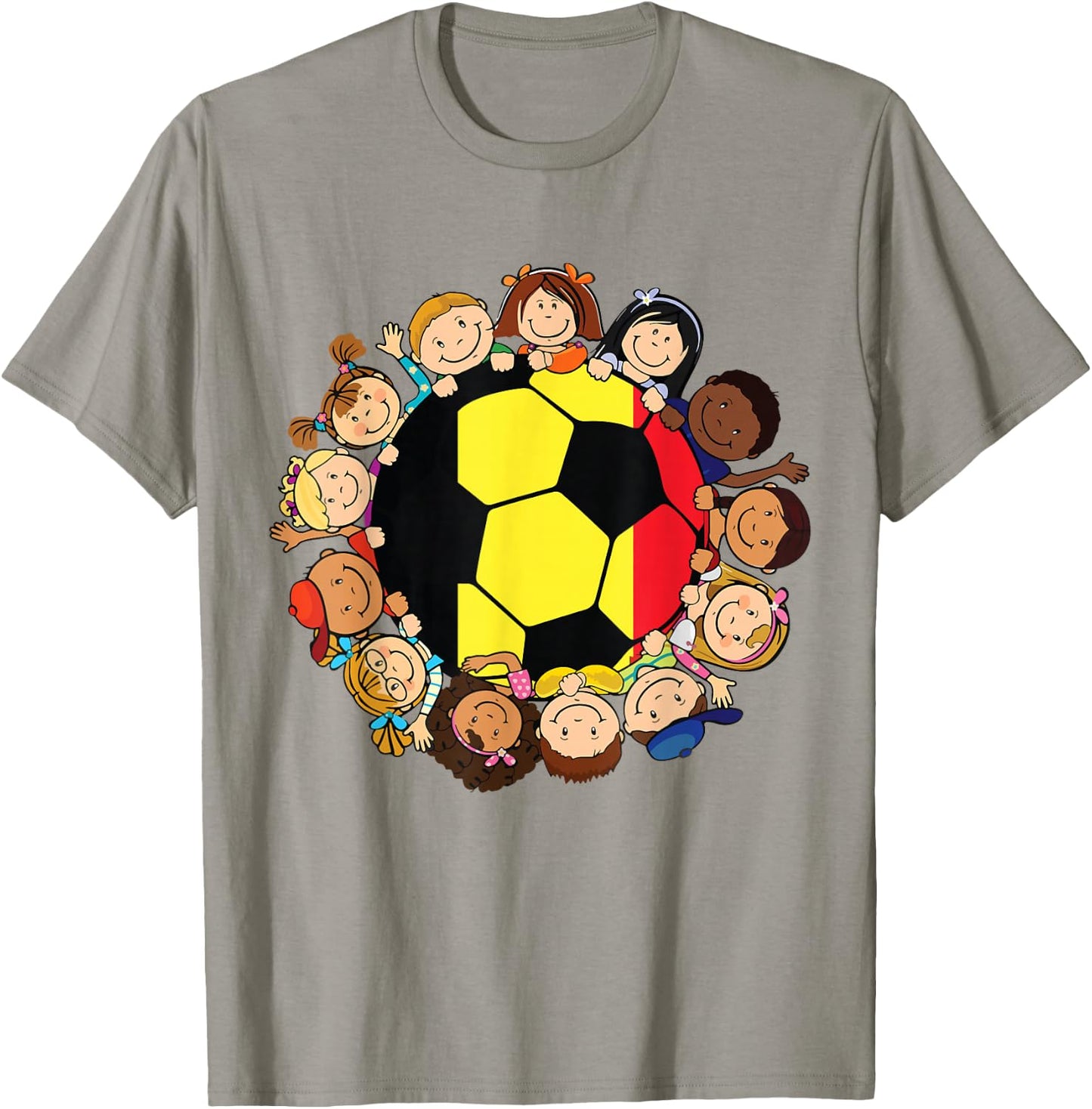 Belgium Soccer Ball Kids Toddler Girls Around Belgian Flag T-Shirt - T-Shirt | Sand
