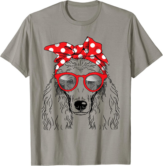 Poodle Dog Mom Bandana Sunglasses Mother's Day Men Women T-Shirt - T-Shirt | Sand