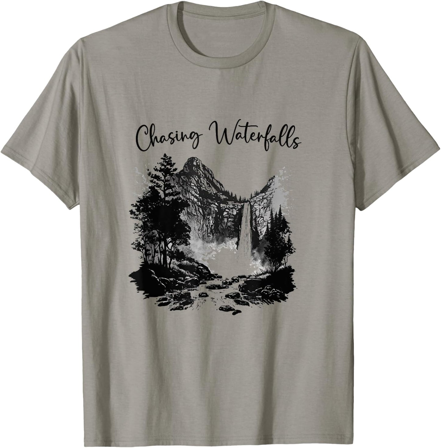 Hiking Hiking Chasing Waterfalls Hikers Nature Lover T-Shirt - T-Shirt | Sand