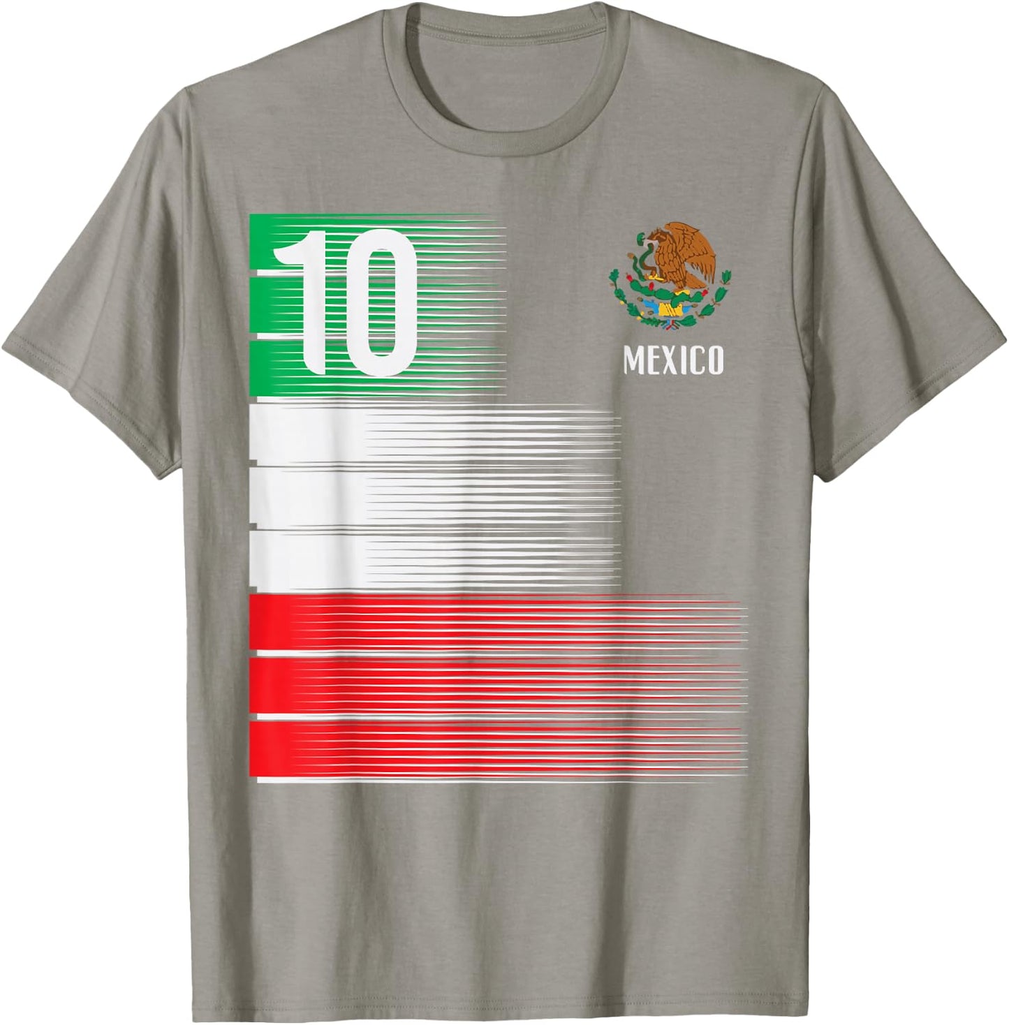 Mexico Flag Number 10 Mexican Soccer Fan Men Women Kids Boys T-Shirt - T-Shirt | Sand