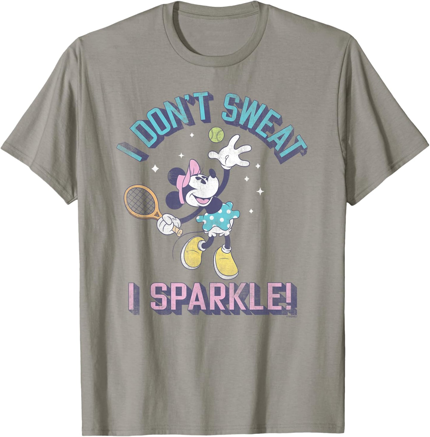 Disney Minnie Mouse Sports Tennis I Don't Sweat, I Sparkle! T-Shirt - T-Shirt | Sand