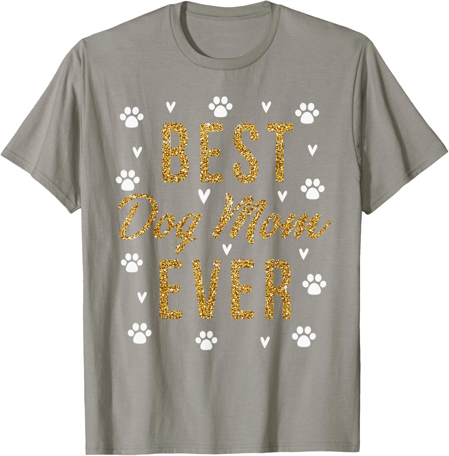 Best Dog Mom Ever Gifts Cute Love Heart Print Dog Mama T-Shirt - T-Shirt | Sand
