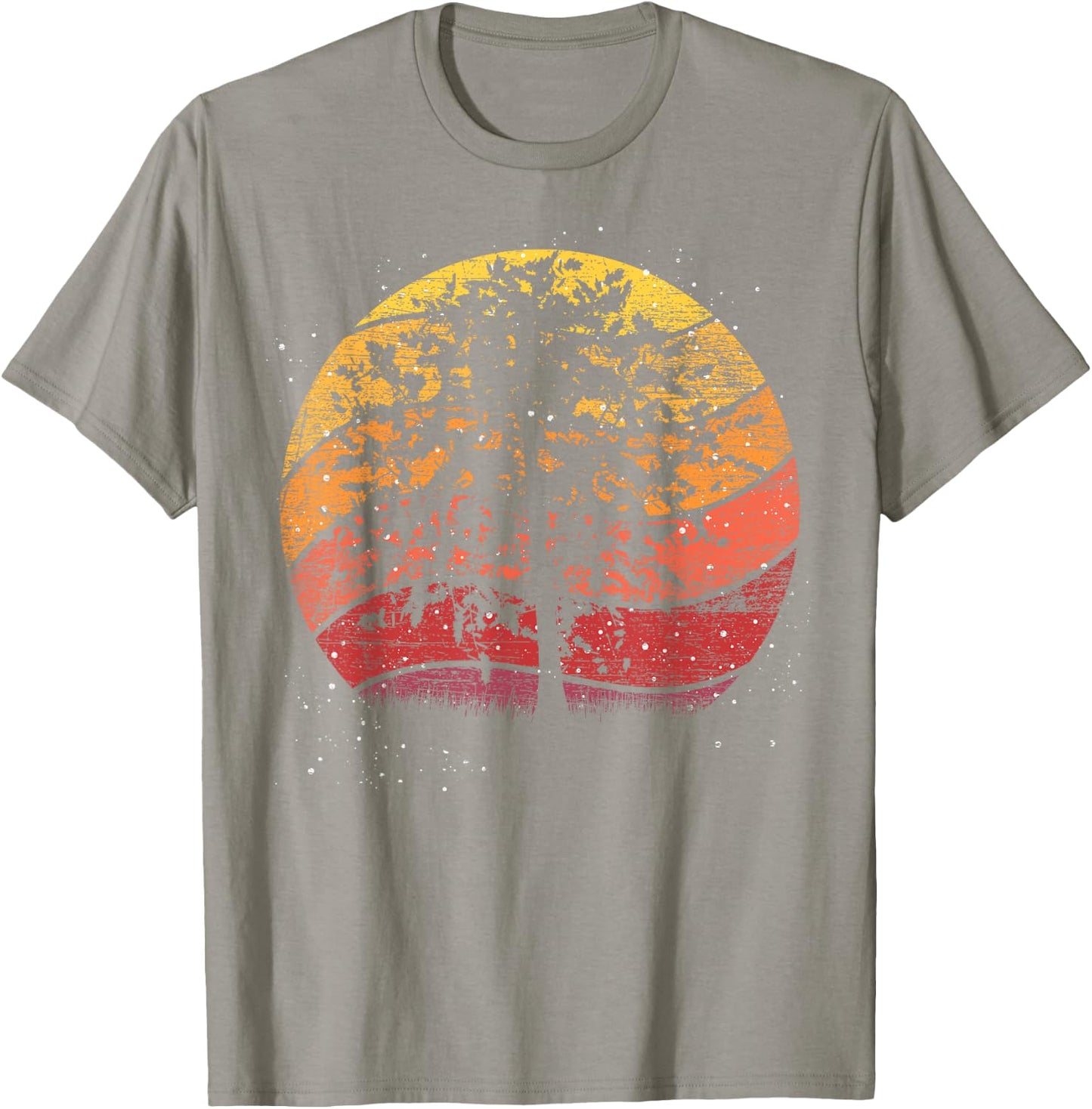 Retro Trees Outdoor Wild Nature Wildlife Forest T-Shirt - T-Shirt | Sand