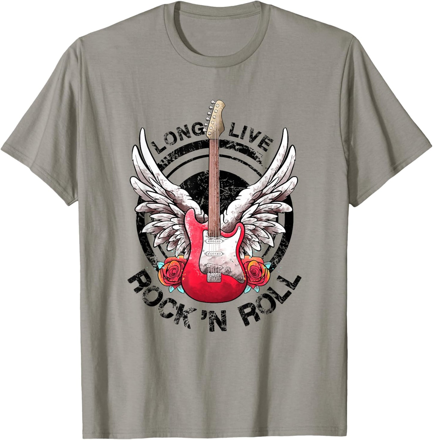 Long Live Rock and Roll Rock&Roll Vintage Electric Guitars T-Shirt - T-Shirt | Sand