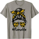 Classy Nana Life with Sunflower Messy Bun Mother's Day T-Shirt - T-Shirt | Sand