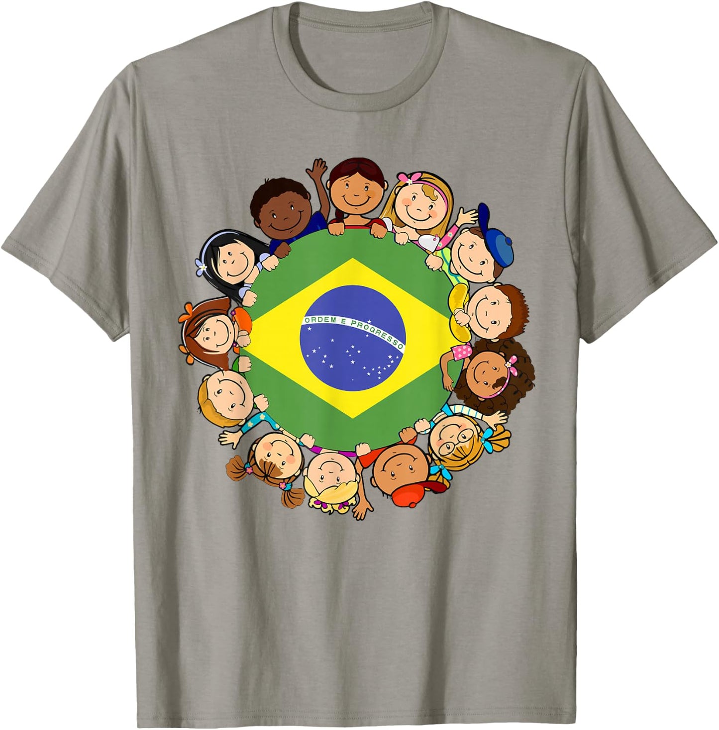Brazil Kids Brazilian Flag Hispanic Heritage Month Girl Boy T-Shirt - T-Shirt | Sand