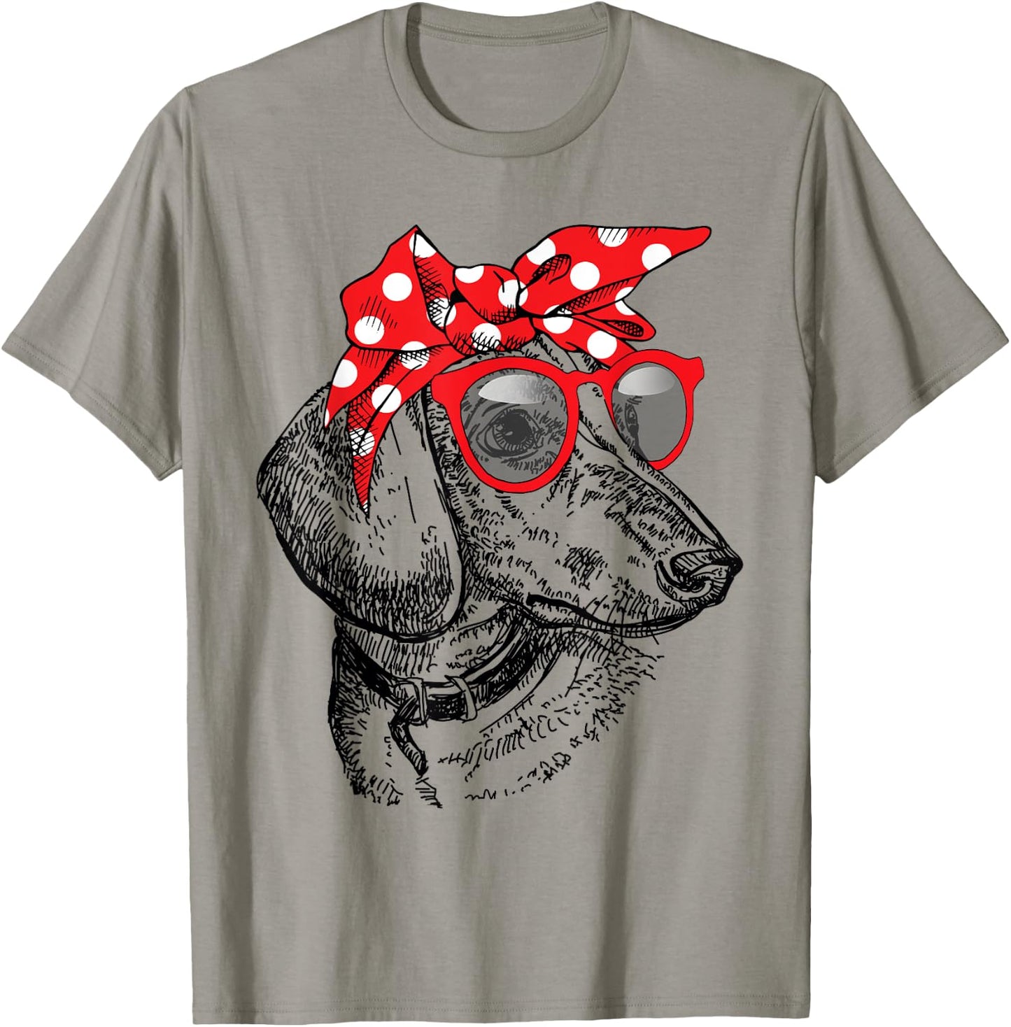 Dachshund Dog Mom Bandana Sunglasses Mother's Day Women T-Shirt - T-Shirt | Sand