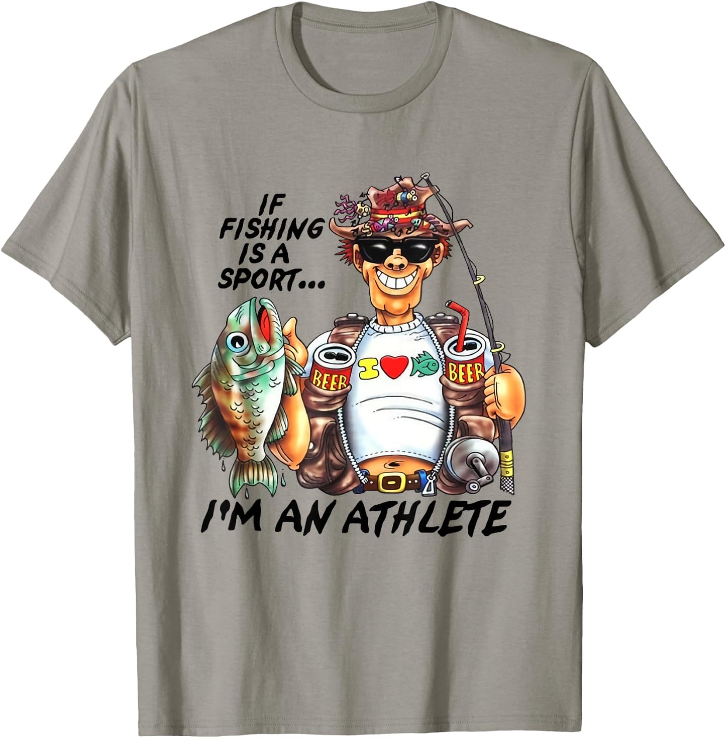If Fishing Is A Sport I'm An Athlete Funny Fishing Lovers T-Shirt - T-Shirt | Sand