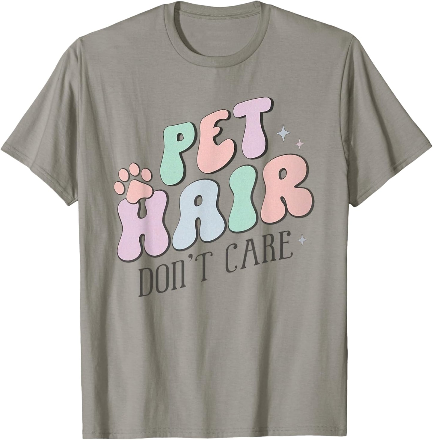 Retro Vet Tech Pet Hair Don't Care Veterinary Medicine T-Shirt - T-Shirt | Sand