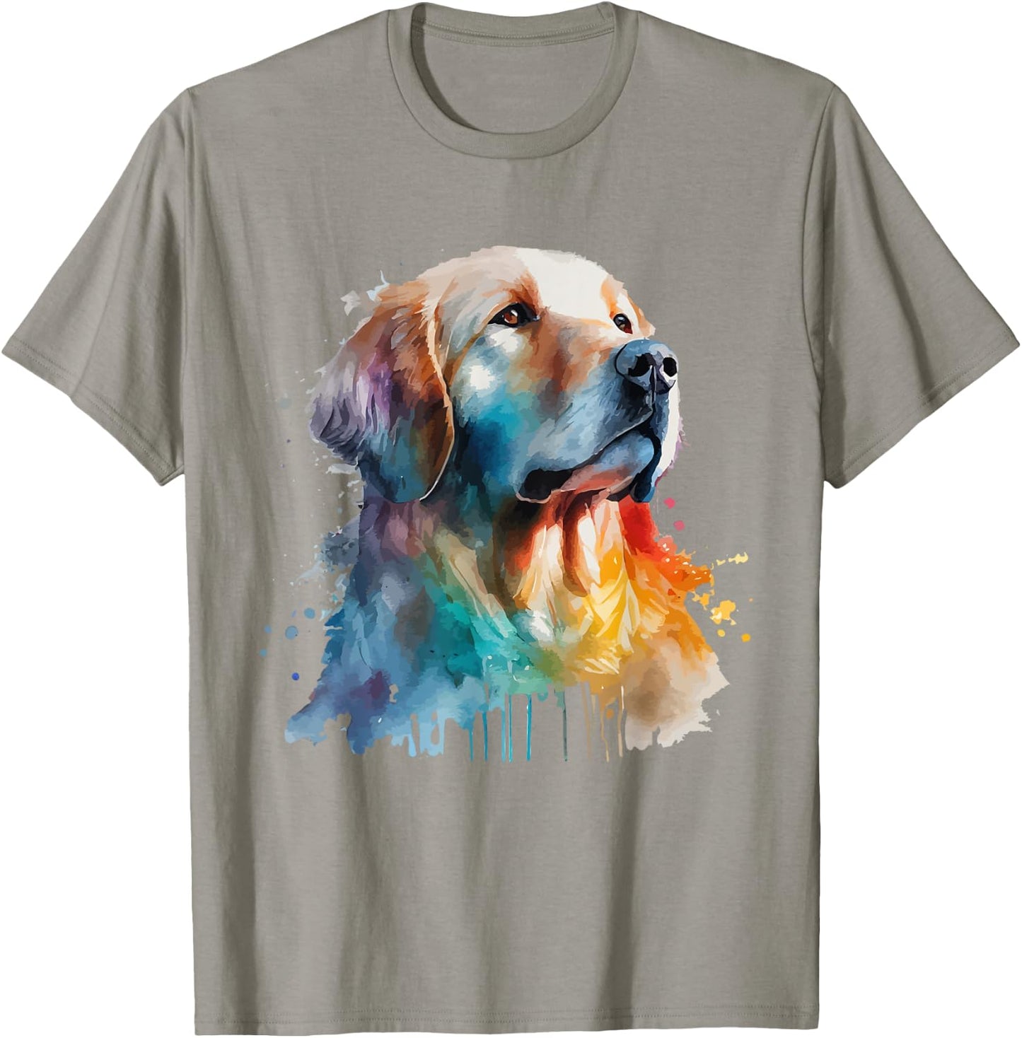 Golden Retriever Colorful Pop Art Tie Dye Watercolor T-Shirt - T-Shirt | Sand