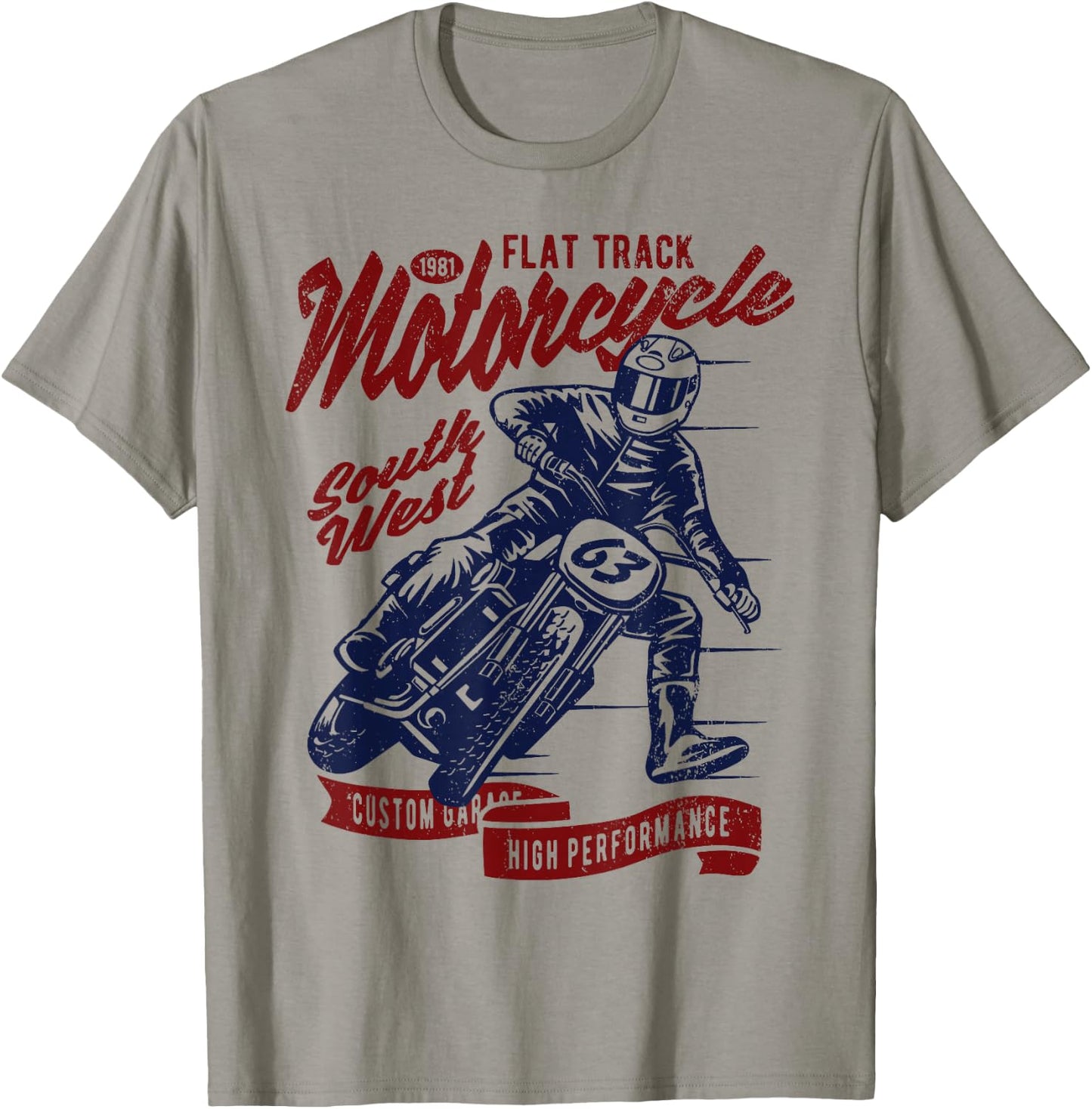 Flat Track Motorcycle Vintage Style Retro Race Design T-Shirt - T-Shirt | Sand
