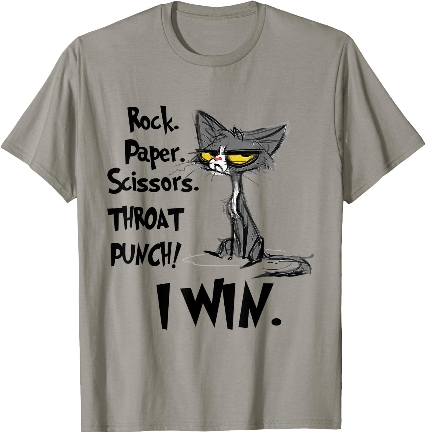 Rock Paper Scissors Throat Punch I Win T-Shirt - T-Shirt | Sand