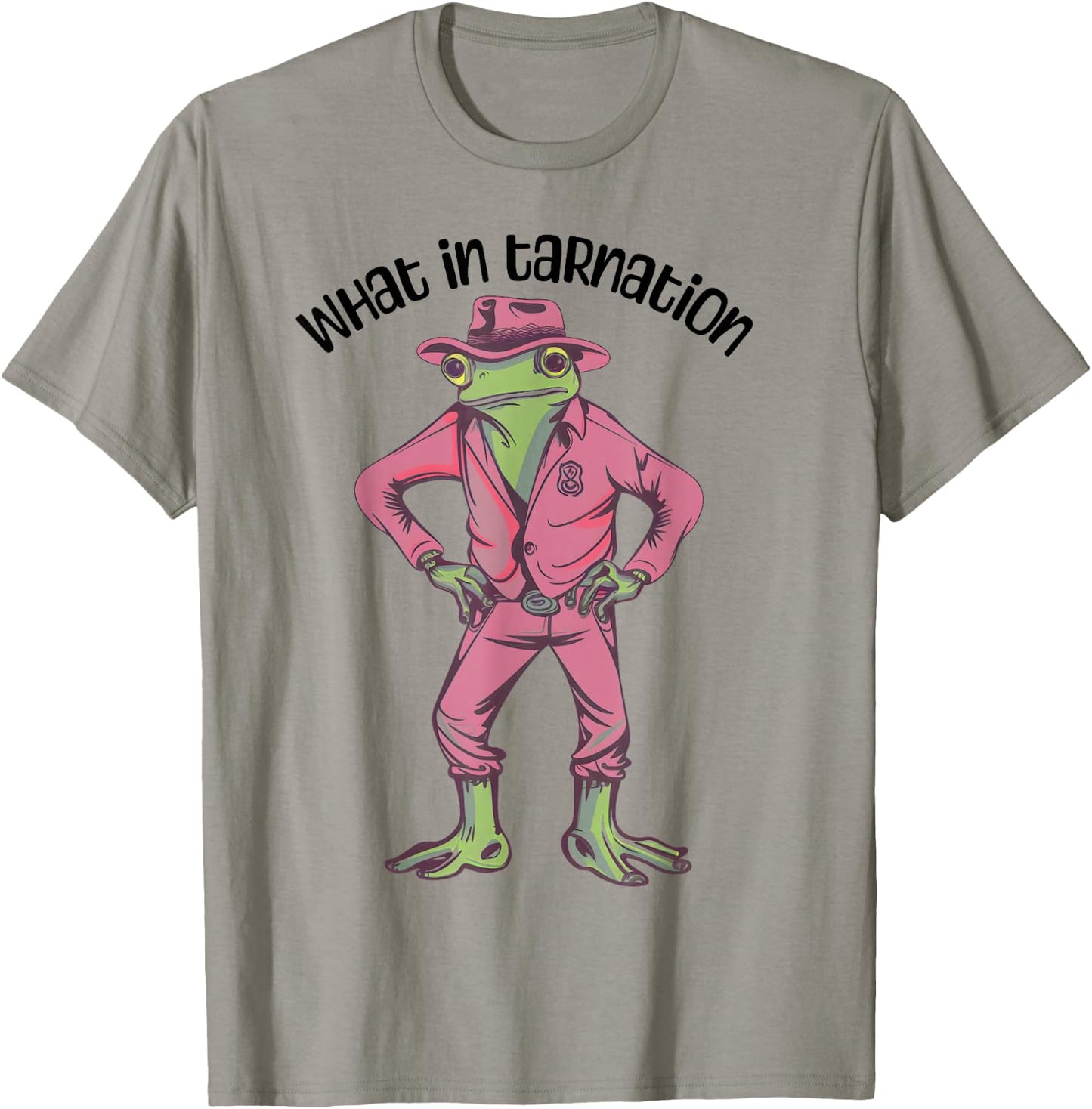 Cowgirl Frog Funny Western Frog Country Frogcore Pink Cowboy T-Shirt - T-Shirt | Sand